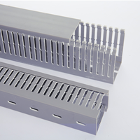 Goulotte de câblage industrielle en PVC gris haute densité 40x40mm pour panneaux de commande PLC, vente en gros d'usine, goulotte à fentes fines
