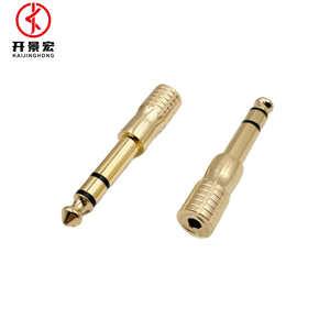 <span class=keywords><strong>Adaptador</strong></span> de Conector para Auriculares Estéreo de <span class=keywords><strong>6.3</strong></span> mm Macho <span class=keywords><strong>a</strong></span> <span class=keywords><strong>3.5</strong></span> mm Hembra, Chapado en Oro - Product Image 1