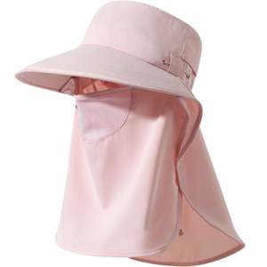 Chapeau de soleil décontracté tout-en-un avec protection UV intégrée, soutien du cou, maille respirante, unisexe, pour sports d'été et voyages, 100% - Product Image 1