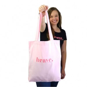 Sac fourre-tout en toile de coton biologique avec lettres, pour la fondation contre le cancer du sein - Product Image 1