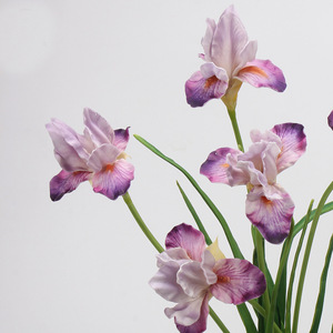 Flores Artificiales <span class=keywords><strong>de</strong></span> Iris <span class=keywords><strong>de</strong></span> Tacto Real, Estilo Pintura al Óleo, Vintage, Tallo Largo, para Decoración del Hogar, Bodas y Fiestas - Product Image 3