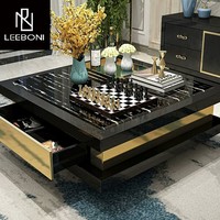 Nouveau design, salon personnalisé, simple, moderne, luxe, maison, table basse et thé nordique