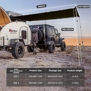 Trọng lượng nhẹ du lịch Trailer <span class=keywords><strong>RV</strong></span> phụ kiện bên ngoài SUV xe van offroad Giọt Nước Mắt cắm trại mái hiên - Product Image 3