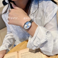 Montres ovales élégantes pour femmes et filles, vente chaude, simples, argentées, dorées, en acier inoxydable, quartz, minimalistes, montres-bracelets L737
