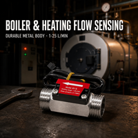 Débitmètre à turbine à effet Hall en acier inoxydable G1/2 1-25 L/M Capteur à sortie impulsionnelle NPN Vente en gros OEM ZJ-B1-S