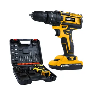 21v Broca Elétrica Recarregável Máquina Set Cordless Screwdriver Lithium Pro Inoxidável Pequena Mão Broca Máquina