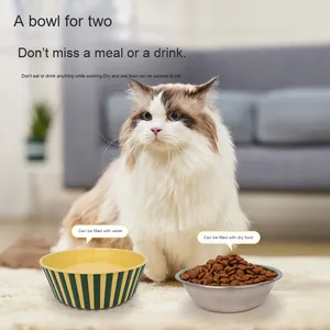 Biko - Comedero y Bebedero Doble para Perros y Gatos, de Acero Inoxidable, Redondeado, Impermeable, Antideslizante, Portátil y Fácil de Limpiar - Product Image 3