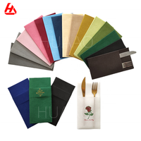 Serviettes de table grises, couverts de poche pliables, serviettes de table en papier