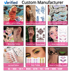 Instock Wholesale Waterproof 100% Safe Non-toxic Long Lasting 15 Days Realistic Juice <strong>Henna</strong> Tattoo Sticker Semi Permanent Tattoo - Product Image 4