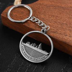 Nouveau porte-clés en argent Antique personnalisé 3D estampage Logo Souvenir porte-clés Visakhapatnam bâtiment maison forme porte-clés pour cadeaux - Product Image 5