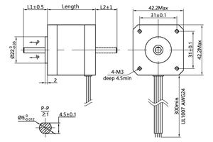 แพนเค้ก Nema17สเต็ปมอเตอร์ก้าวสูง20มม. 2เฟส16Ncm(23 oz.in) มอเตอร์ - Product Image 6