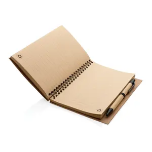 Cuaderno espiral de corcho con bolígrafo, merchandising sostenible - Product Image 5