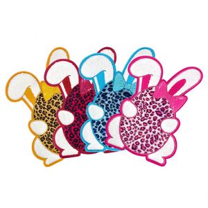 Nouvel arrivage : Patch brodé en chenille thermocollant, motif lapin et œuf coloré, grande taille 25 cm, pour la décoration de T-shirts, sweats à capuche et chapeaux. - Product Image 3