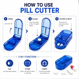 Cortador de Pastillas y Divisor de Tabletas 2 en 1, Mini Estuche Multifuncional para Almacenamiento de Medicamentos, Precio de Fábrica - Product Image 3