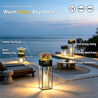 Lampe de sol cubique pour extérieur, avec bougies et tiges de verre, base lumineuse, pour villa de luxe, bord de piscine, jardin