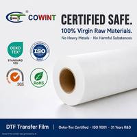 Film de transfert DTF 30cm 60cm en gros, sans transfert de couleur, longue durée, haute qualité pour vêtements de sport et de travail, PET à décollement instantané