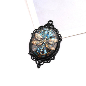 Colgante Retro de Aleación de Zinc con Diseño de Libélula, Amuleto Temático de Insecto con Engaste de Bisel, Material para Joyería DIY, Accesorio Unisex - Product Image 3