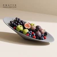 Assiette à fruits en céramique Omaysn, assiettes en porcelaine bleu océan, assiette à fruits artistique en céramique, assiettes en céramique en forme de fruits