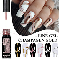 Nouveau gel métallique à tirer pour nail art, gel de dessin de lignes métalliques en or et argent classiques, gel UV en gros pour ongles en gel