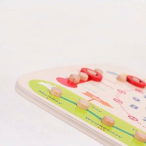 Horloge en bois pour apprendre en s'amusant, calendrier mois/semaine, tableau d'activités, jouets éducatifs Montessori - Product Image 5