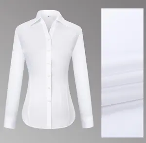 Qualité supérieure Dames À Manches Longues Robe Formelle Blouse 100% Coton Sans Rides Formelle Bureau Travail Chemises Pour Les Femmes