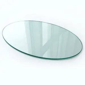 Custom clear ronde gehard glas eettafel tops voor moderne stijl decoratie