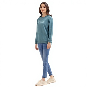 Sweat-shirt en molleton décontracté pour femmes, imprimé sur mesure, manches longues, col rond, pull tendance, prix de gros, services OEM - Product Image 1