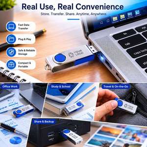 Clé USB personnalisée avec logo, clé USB pivotante en métal, clé USB promotionnelle, cadeau d'entreprise, clé USB - Product Image 2