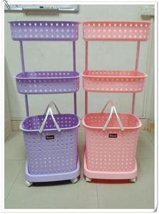 Nuevo Cesto de <span class=keywords><strong>Ropa</strong></span> Sucia Multicapa Portátil de <span class=keywords><strong>Plástico</strong></span> con Ruedas - Product Image 3