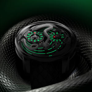 LUCKY HARVEY Master Craft series Green Snake mobile pair automatico luce notturna impermeabile <span class=keywords><strong>orologio</strong></span> meccanico da <span class=keywords><strong>uomo</strong></span> - Product Image 4