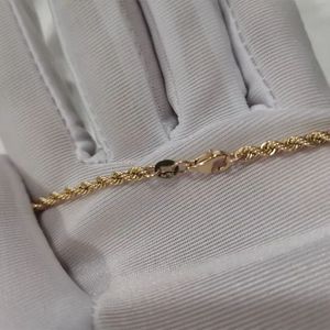 Xinfly Trendy Pure 18K Solid Yellow Gold <b>Rope</b> Twist <b>Chains</b> Ladies Necklace Jewelry - Product Image 5