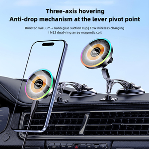 Support de voiture pivotant 18W avec charge sans fil 9V/2A, charge rapide pour utilisation en voiture, support magnétique pour téléphone portable - Product Image 5