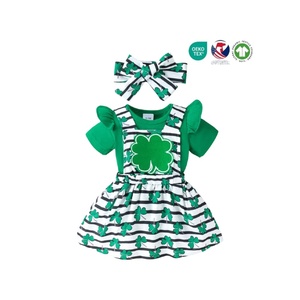 Baby Gift Set Wholesale Baby Clothes 0-3 Months One Pieces Playsuits Jumpsuit Bodysuits 2PCS Printing <strong>Dungarees</strong> Baby Rompers - Product Image 1