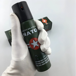 Gazeuse Self Defence Carabiner Keychain Woven Rechargeable <b>Bear</b> Spray NATO 110ml Outdoor Use - Product Image 1