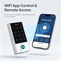 Contrôleur d'accès tactile Wi-Fi HF5, étanche IP66, en métal, avec lecteur d'empreintes digitales, clavier RFID, application intelligente Tuya, alerte de sonnette à distance