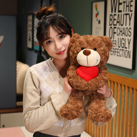 Ours en peluche mignon de 45 cm pour la Saint-Valentin, cadeau en gros pas cher, jouet en peluche réconfortant, ours à câliner avec rembourrage en coton PP lavé