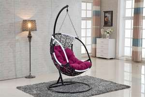 Foshan <span class=keywords><strong>pas</strong></span> <span class=keywords><strong>cher</strong></span> suspendu <span class=keywords><strong>hamac</strong></span> chaise oeuf suspendu chaise avec support rond fabricant prix balançoire chaise - Product Image 5