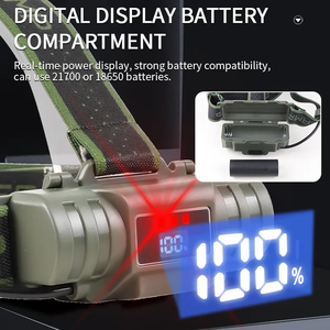 30W LED Rechargeable Portable IP65 Waterproof <strong>Headlamp</strong> 750-999M Long Range 90 Adjustable Zoomable White Laser LEP For Camping - Product Image 5