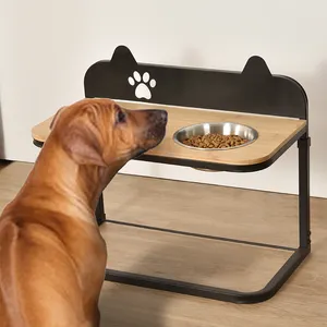 WIREKING Elevated Dog Bowls Stand Adjustable 3 Heights 17in 19in 21in Raised Dog Bowl for Large Dogs 11.61x20.94 inch Pet Feeder