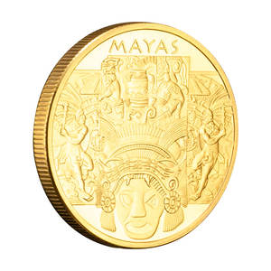 عملة تذكارية للساعة المايا مطلية بالذهب هدية إبداعية عملة تذكارية للمايا - Product Image 6