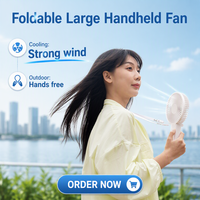 Ventilateur Électrique Portable Pliable Personnalisé Puissant en Plastique, Mini Ventilateur de Poche à Batterie