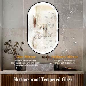 Espejo LED antiniebla con ajuste de temperatura de color, cambio entre luz blanca cálida y blanca fría - Product Image 6