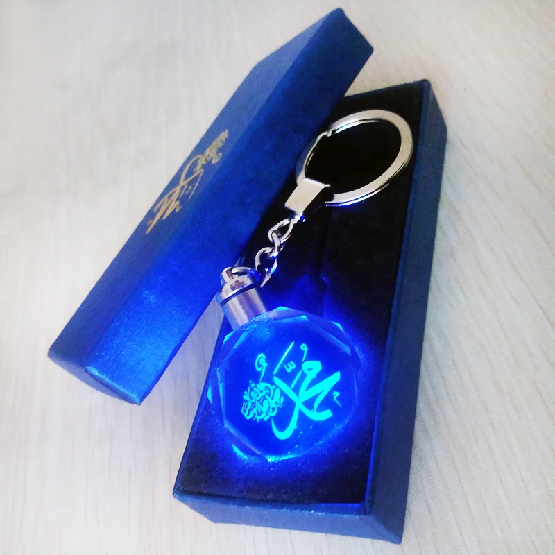 MH-YS053 персонализированные пользовательские с украшением в виде кристаллов брелок светодиодный свет octangle с украшением в виде кристаллов брелок