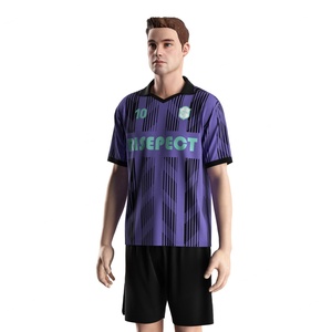 Maillot de football polo à col en V pour équipe, avec tissu anti-humidité, séchage rapide et logos personnalisés pour un usage décontracté - Product Image 2