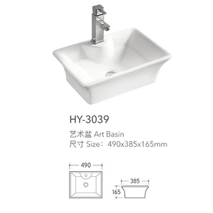 Lavabo de Cerámica Blanco Puro Moderno, de un Solo Orificio, Fácil de Limpiar, para Baño, Hotel y Apartamento, <span class=keywords><strong>Precio</strong></span> de Fábrica - Product Image 6