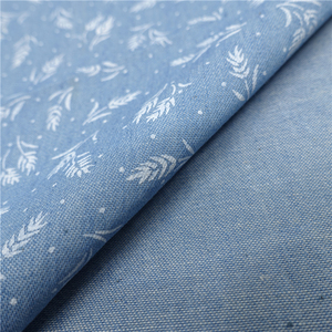 Skygen bonne conception bleu denim imprimé sergé doux tissu de chemise - Product Image 3