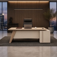 Bureau de direction moderne de luxe en bois massif et MDF, ensemble de mobilier de bureau commercial pour PDG, direction et usage domestique