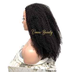 Vmae Việt kỳ lạ afro kinky burmese xoăn <span class=keywords><strong>U</strong></span> V phần tóc giả thô máy tóc con người lật hơn nửa tóc giả xoăn cho phụ nữ da đen - Product Image 4