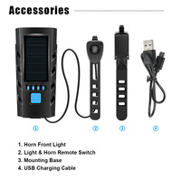 Luz Delantera Solar para Bicicleta, Lámpara de Bicicleta Recargable por USB, Sirena, Alarma de Seguridad, Soporte para Manillar, Equipo de Ciclismo Nocturno para Hombre