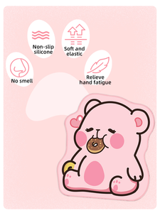 Bantalan mouse kucing beruang coklat kartun, alas keyboard kantor imut, bantalan mouse bentuk khusus, Pelindung pergelangan tangan - Product Image 2
